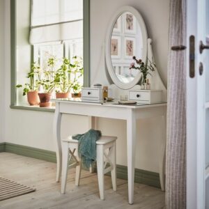 میز آرایش با آینه ایکیا مدل HEMNES