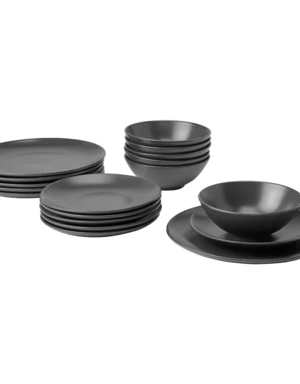 سرویس 18 پارچه زغالی ایکیا مدل FÄRGKLAR