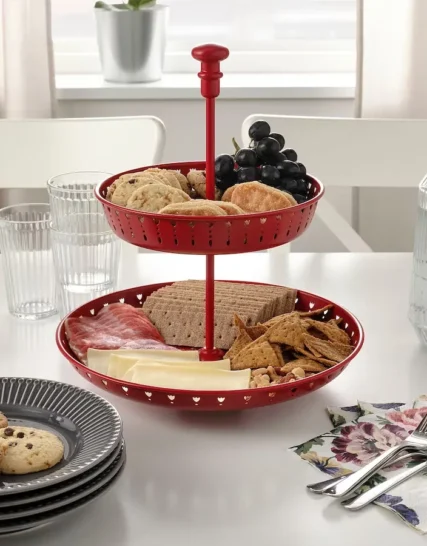 استند سرو دو طبقه قرمز ایکیا مدل GARNERA