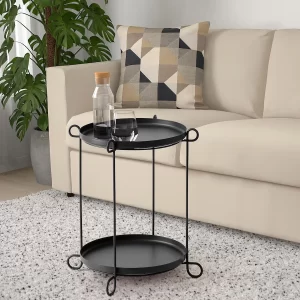 میز کنار مبلی مشکی ایکیا مدل LIVELYCKE