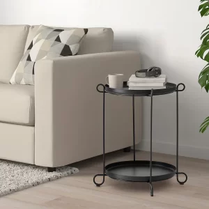 میز کنار مبلی مشکی ایکیا مدل LIVELYCKE