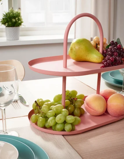 استند سرو دو طبقه صورتی ایکیا مدل SOMMARÖGA