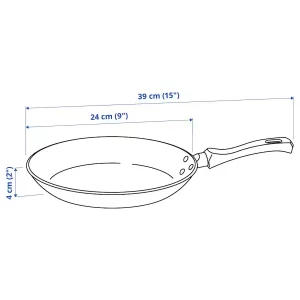 ماهیتابه ایکیا با روکش نچسب مشکی سایز 24 مدل TAGGHAJ