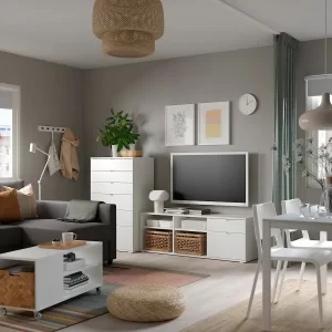 میز تلویزیون سفید ایکیا مدل VIHALS