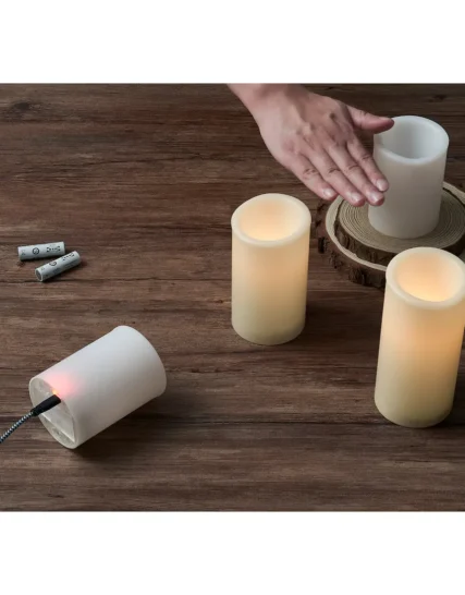 مجموعه 3 عددی شمع LED ایکیا مدل ÄDELLÖVTRÄD