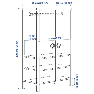 کمد کودک سفید ایکیا سایز 80x139 cm مدل BUSUNGE