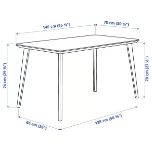 میز و 4 عدد صندلی مشکی ایکیا مدل LISABO / IDOLF