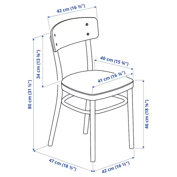 میز و 4 عدد صندلی مشکی ایکیا مدل LISABO / IDOLF
