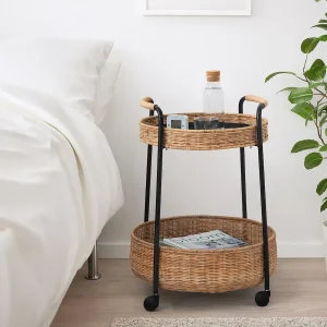 میز کناری و ترولی حصیری ایکیا مدل LUBBAN