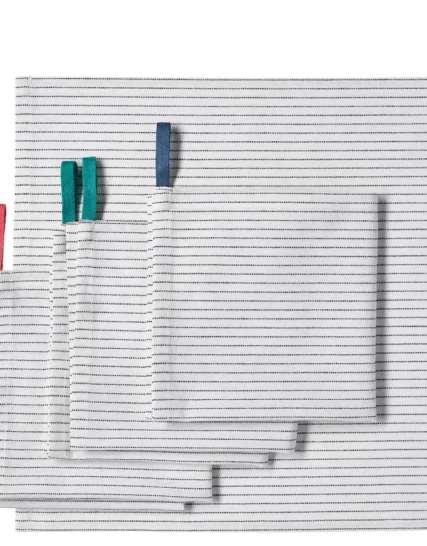 دستمال سفره سفید/مشکی ایکیا سایز 33x33 مدل GRUPPERA