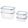 ظرف غذا دربدار ست 4 عددی پلاستیکی ایکیا مدل IKEA 365+