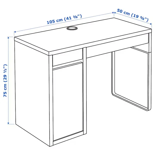 میز سفید ایکیا مدل MICKE سایز 105x50 cm