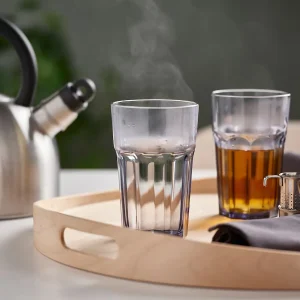 لیوان شیشه ای بنفش روشن ایکیا مدل POKAL