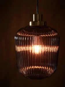 لوستر شیشه شفاف برنجی/خاکستری ایکیا مدل SOLKLINT