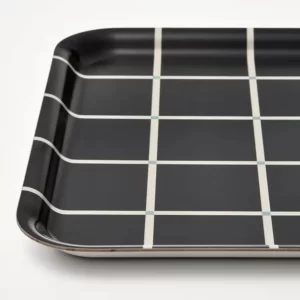 سینی طرح چک سیاه ایکیا سایز 33x33 مدل RÖDKNOT