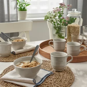 ماگ خاکستری روشن مایل به بژ ایکیا مدل SANDSKÄDDA