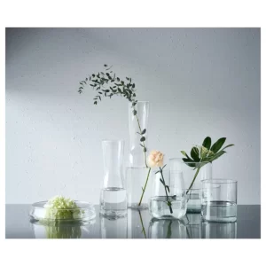 گلدان شیشه ای شفاف ایکیا مدل TIDVATTEN