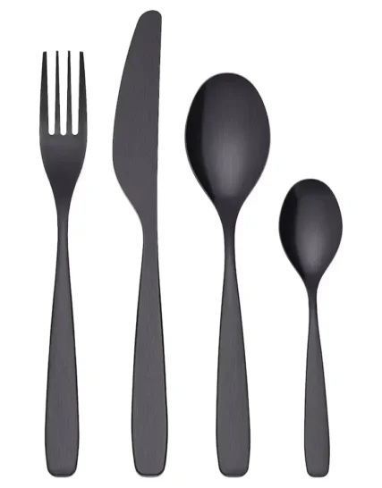 سرویس قاشق و چنگال 24 تکه مشکی ایکیا مدل TILLAGD