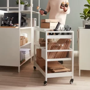 ترولی سفید ایکیا مدل TROTTEN