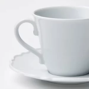 ست 4 تیکه فنجان و نعلبکی سفید ایکیا مدل UPPLAGA