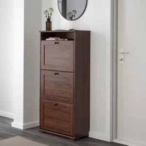 جاکفشی سه طبقه دربدار ایکیا مدل BRUSALI