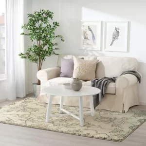 فرش کم پرز بژ ایکیا مدل HOLSTEBRO