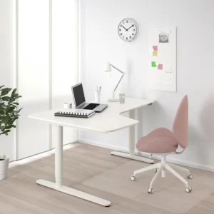 میز کار کنج سفید ایکیا مدل BEKANT