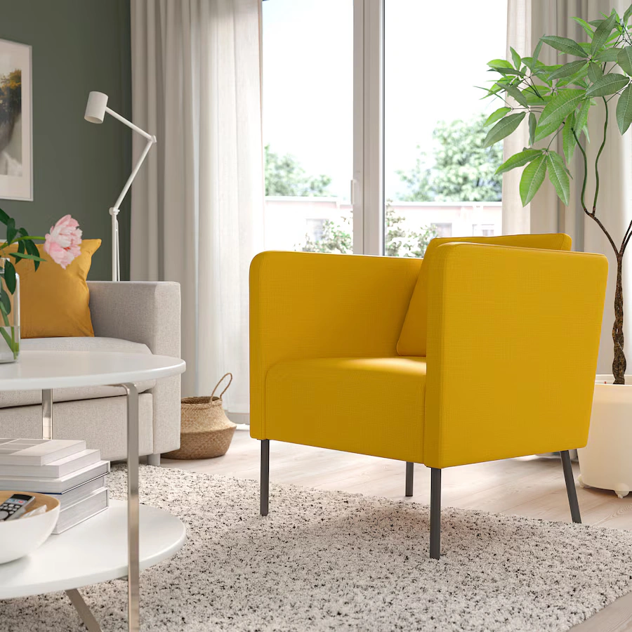 صندلی راحتی زرد ایکیا مدل EKERÖ