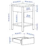 میز کنار تخت روکش بلوط ایکیا مدل TONSTAD