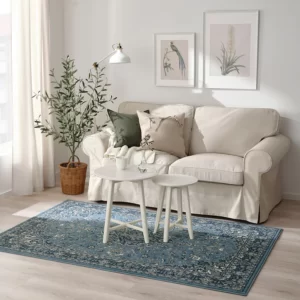 فرش کم پرز آبی ایکیا مدل VEDBÄK