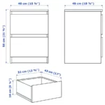 کمد 2 کشو آینه ای ایکیا مدل MALM