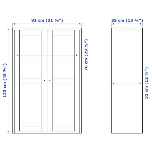 کابینت درب شیشه ای سفید ایکیا مدل HAVSTA