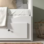 مبل تختخواب شو ایکیا با 3 کشو و 2 تشک سفید مدل HEMNES