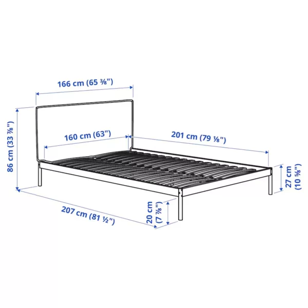 فریم تخت کفی دار سفید ایکیا مدل KLEPPSTAD