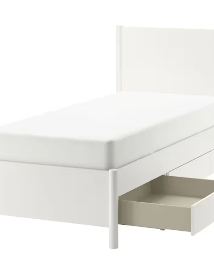 قاب تخت با فضای ذخیره‌سازی سفید ایکیا مدل TONSTAD