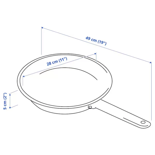 ماهیتابه با روکش استیل نچسب ایکیا سایز 28 مدل IKEA 365+