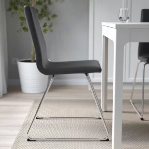 صندلی روکش کروم ایکیا مشکی براق مدل LILLÅNÄS