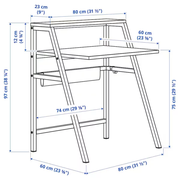 میز سفید ایکیا سایز 80x60 مدل MITTPLAN