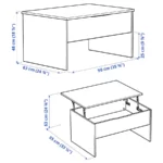 میز قهوه قابل تنظیم سفید ایکیا مدل ÖSTAVALL