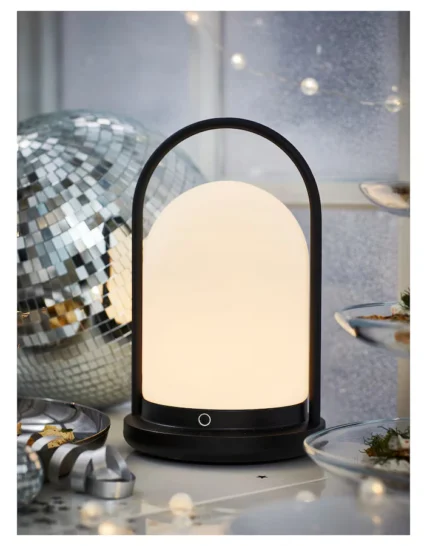 فانوس LED مشکی باتری خور ایکیا مدل FRÖJDA