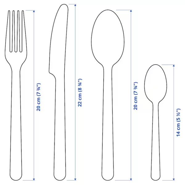 سرویس قاشق و چنگال 24 تکه ایکیا استیل ضد زنگ مدل IKEA 365+