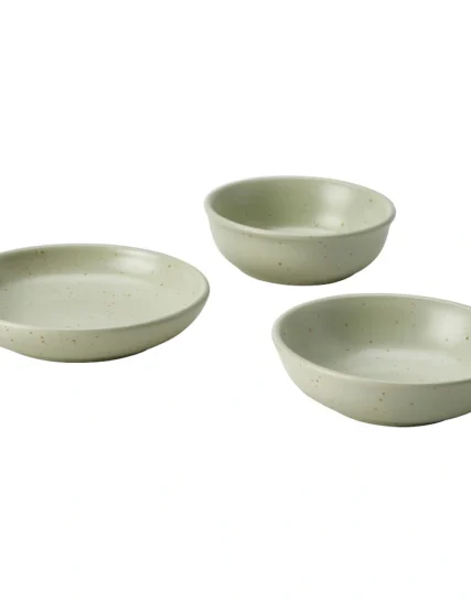 ست بشقاب و کاسه 3 تایی طرح نقطه ایکیا سبز روشن مدل MOSSMAL