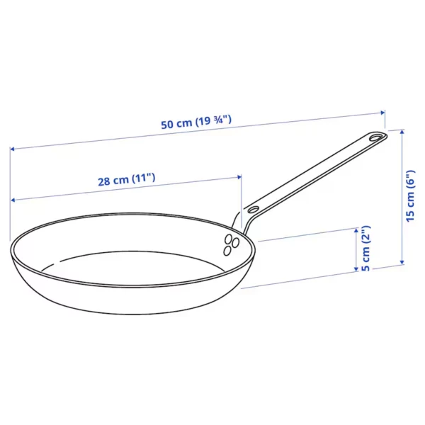 ماهیتابه فولاد کربنی سایز 28 ایکیا مدل VARDAGEN