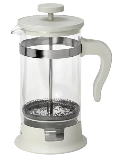 قهوه‌ساز/چای‌ساز شیشه/استیل ضدزنگ سفید 1 لیتری ایکیا مدل UPPHETTA
