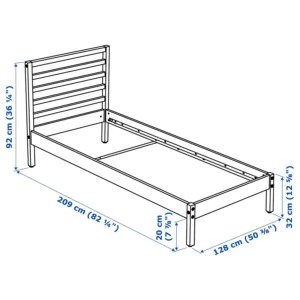 قاب تخت چوب کاج ایکیا سایز 120x200 مدل TARVA
