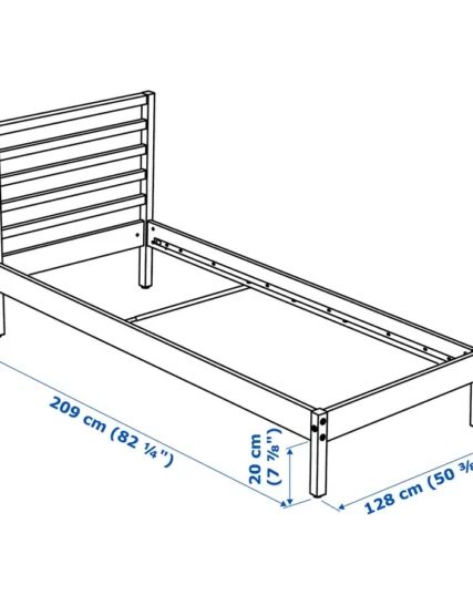 قاب تخت چوب کاج ایکیا سایز 120x200 مدل TARVA