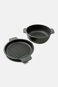 سرخ کن و ماهیتابه چدنی 2 در 1 چیبو مشکی