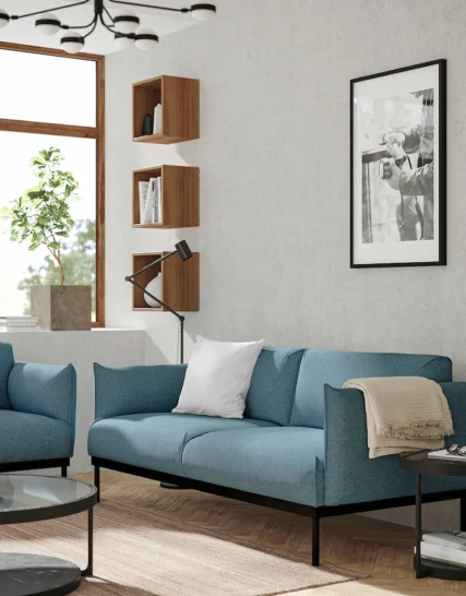 مبل 2 نفره گانارد آبی روشن ایکیا مدل ÄPPLARYD