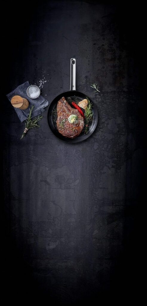 ماهیتابه نچسب WMF Steak Profi هسته آلومینیومی دسته استیل ضد زنگ مشکی سایز 24 سانتیمتر