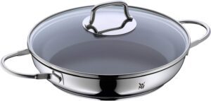 ماهیتابه با درب شیشه ای سایز 26 روکش فولاد ضد زنگ WMF